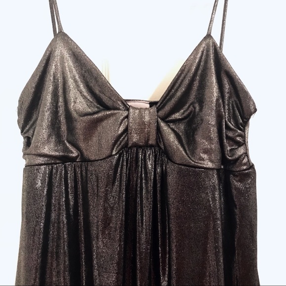 Tampa Dresses Metallic Silver Babydoll Mini Dress Poshmark